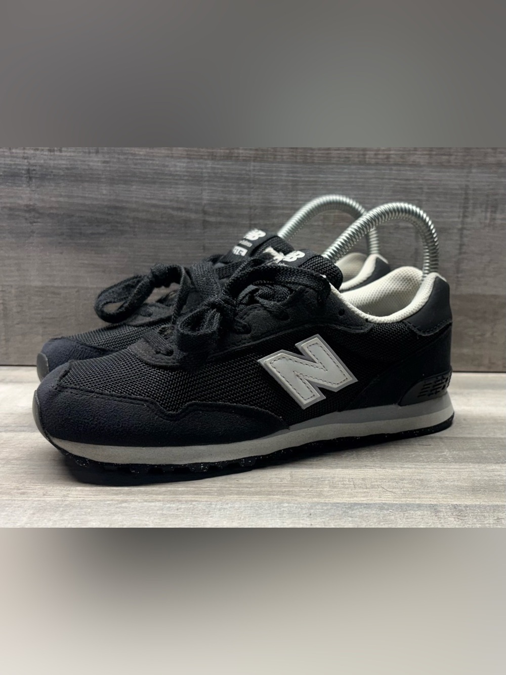 New Balance 515 PC515BLK Kids Size 3 Black Gray Sneakers Shoes 2024